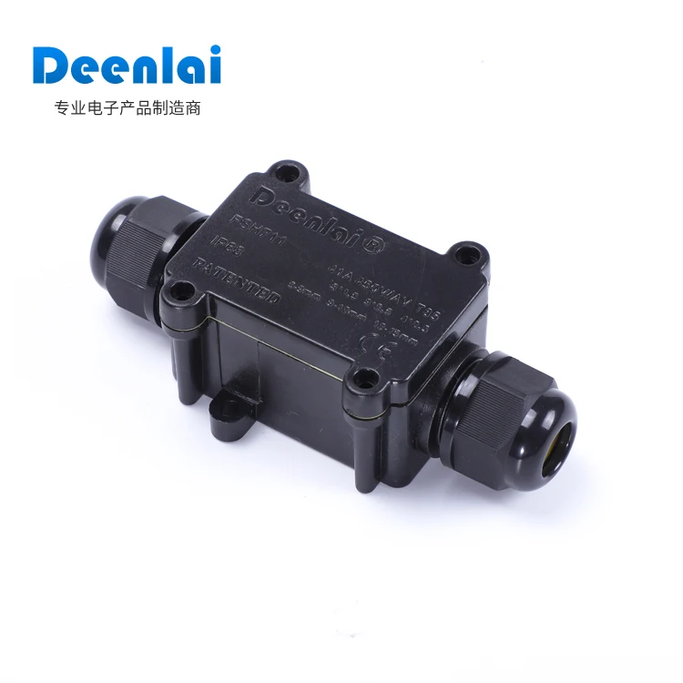 DEENLAI FSH711 black IP68 горячая Распродажа Водонепроницаемая электрическая распределительная коробка для кабельных соединений