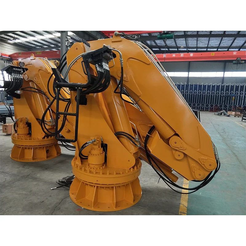 Deep Sea Operation 25 ton big hydraulic foldable arm marine ship deck crane knuckle boom marine crane