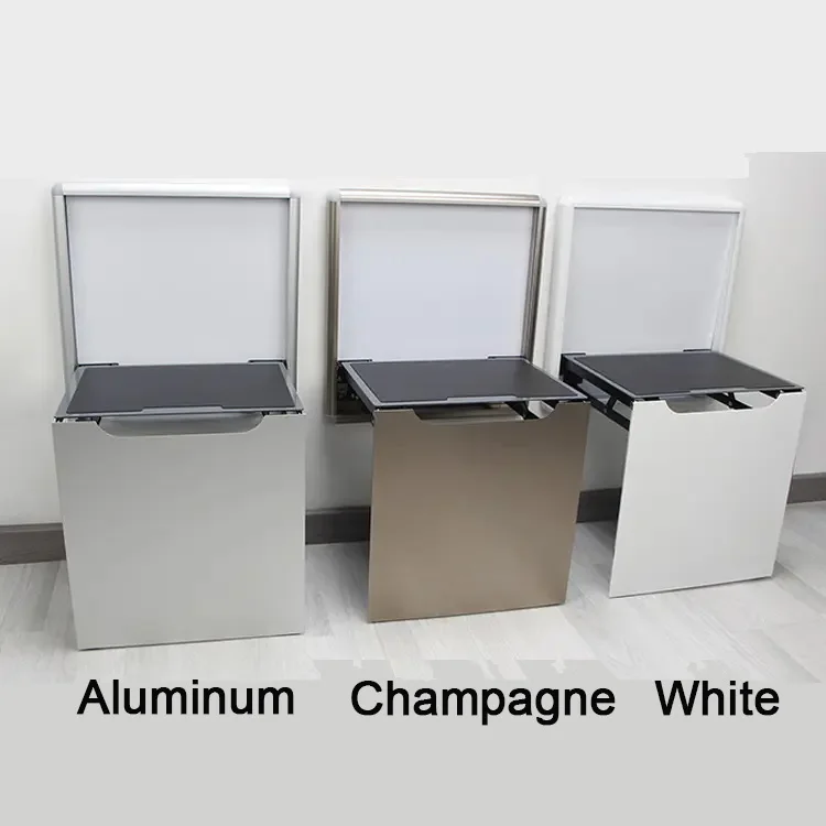 Aluminum Shoe Change Folding Chair Wall Mount Stool Ottoman Chair Space Saving Chair