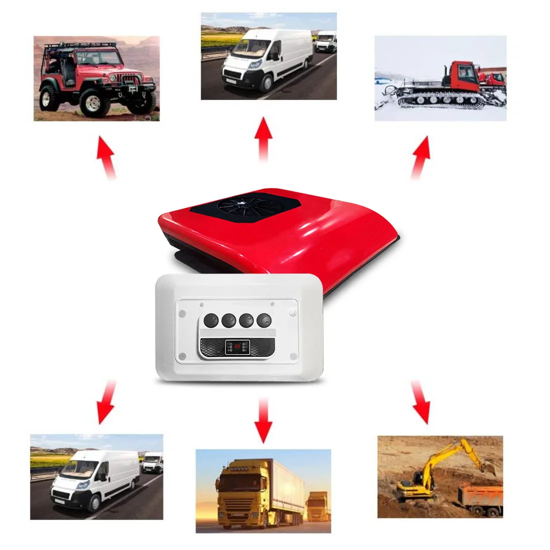 Battery driven cabin air conditioner roof mount integrated small truck cab air conditioner for agricultural machinery