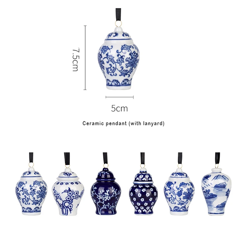 Home Decor Ceramic Flower Vase Antique Pottery Blue And White Porcelain Ginger Jar