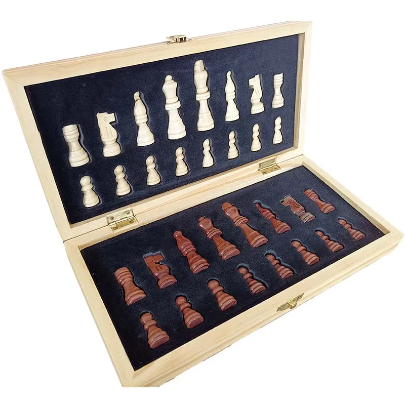 Wooden Backgammon Checkers Indoor fold 3 in 1 magnetic Travel Folding chess board game set