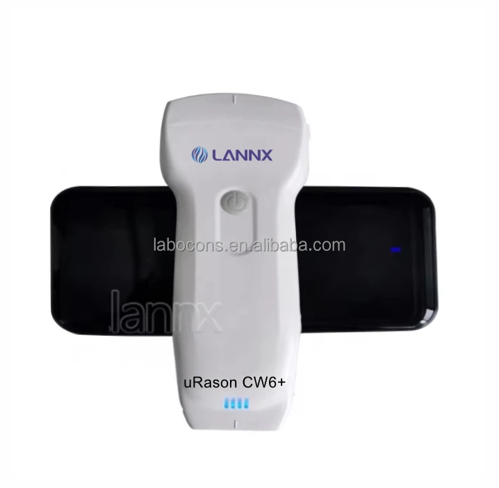 LANNX uRason CW6+ New 128 elements 3 in 1 USG Wireless Ultrasound Probe Thyroid Pregnancy Cardiac Color Doppler Probe Ultrasound