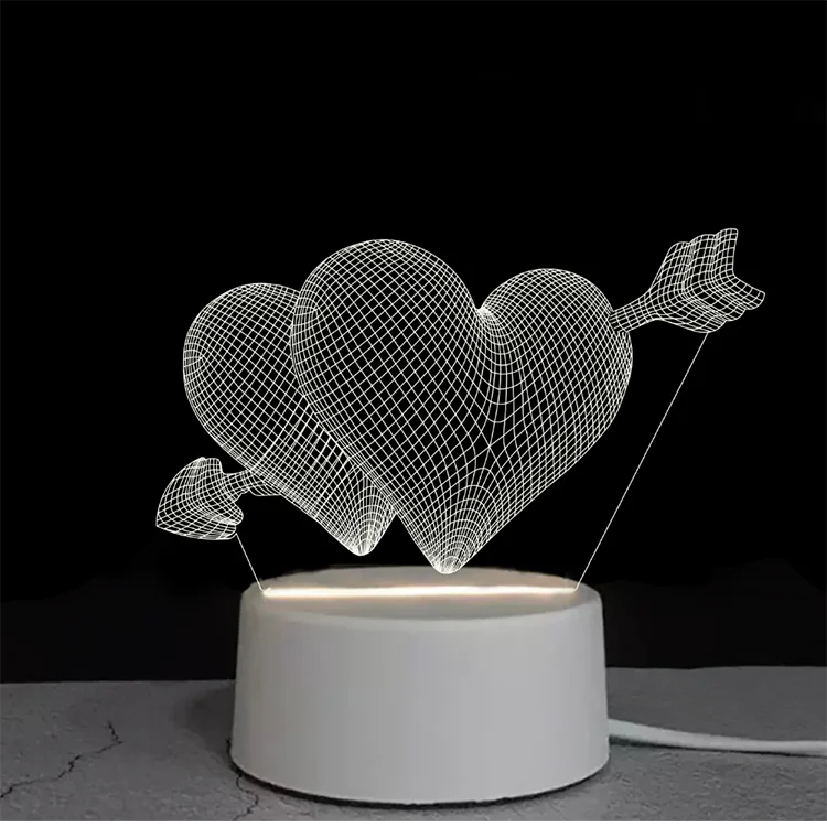 2024 Hot sale warm light bedroom 3D night light 3D cartoon kids USB bedside lamp table lamp