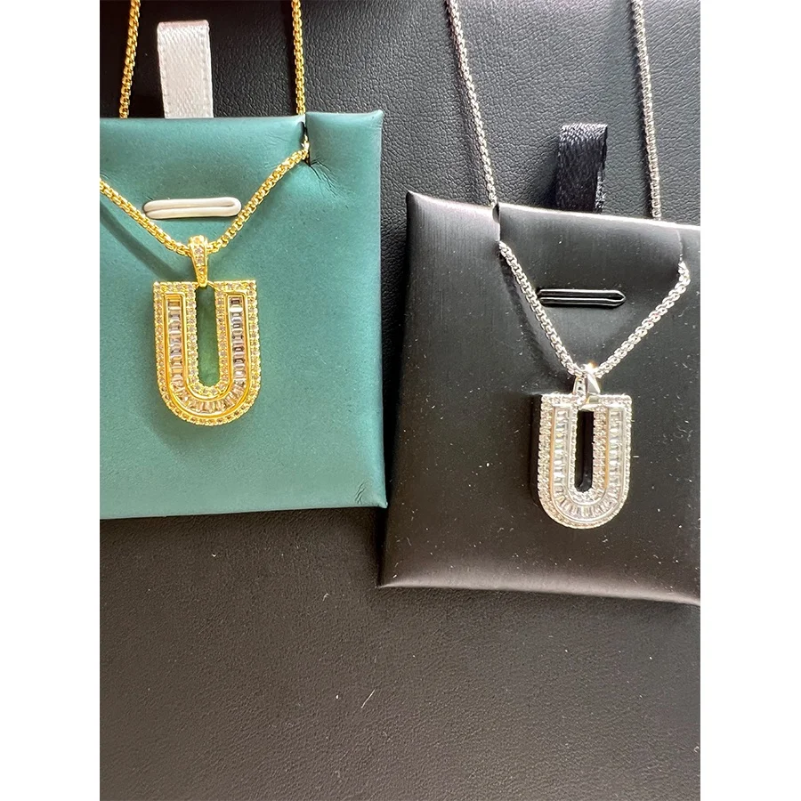 Initial Customized Letter 18k Gold Plated Name Plate Necklace Custom Jewelry