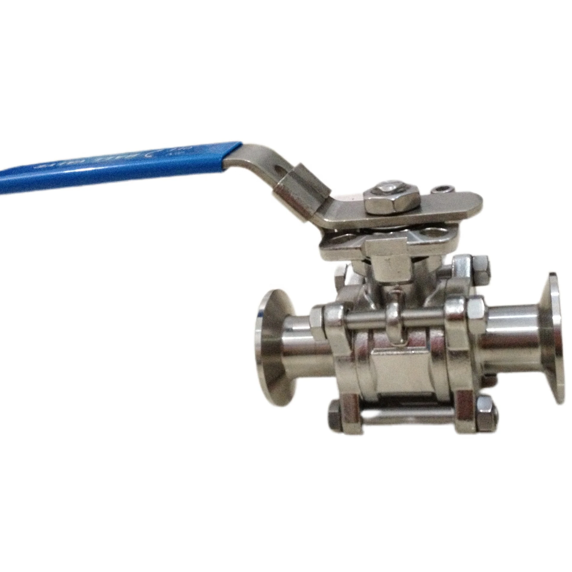 factory sale food grade ball valve Stainless Steel Clamped With Lock Three-Piece Sanitary Ball Valves