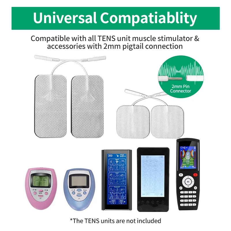 SKYFOREVER Wholesale 2.0mm pigtail TENS electrodes 5*5cm self-adhering Physical Therapy Electrodes Pads for Electrotherapy
