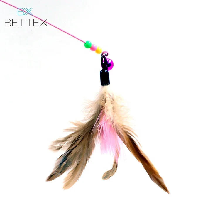 36" Durable Flying Feather Fishing Rod Cat Toy Teaser