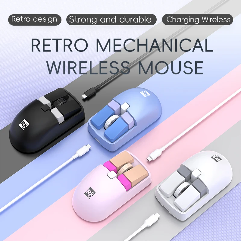 R8 6D 2.4G&BT Gaming Rechargeable Mouse Ultra Lightweight Bluetooth Mouse  For Pc home office