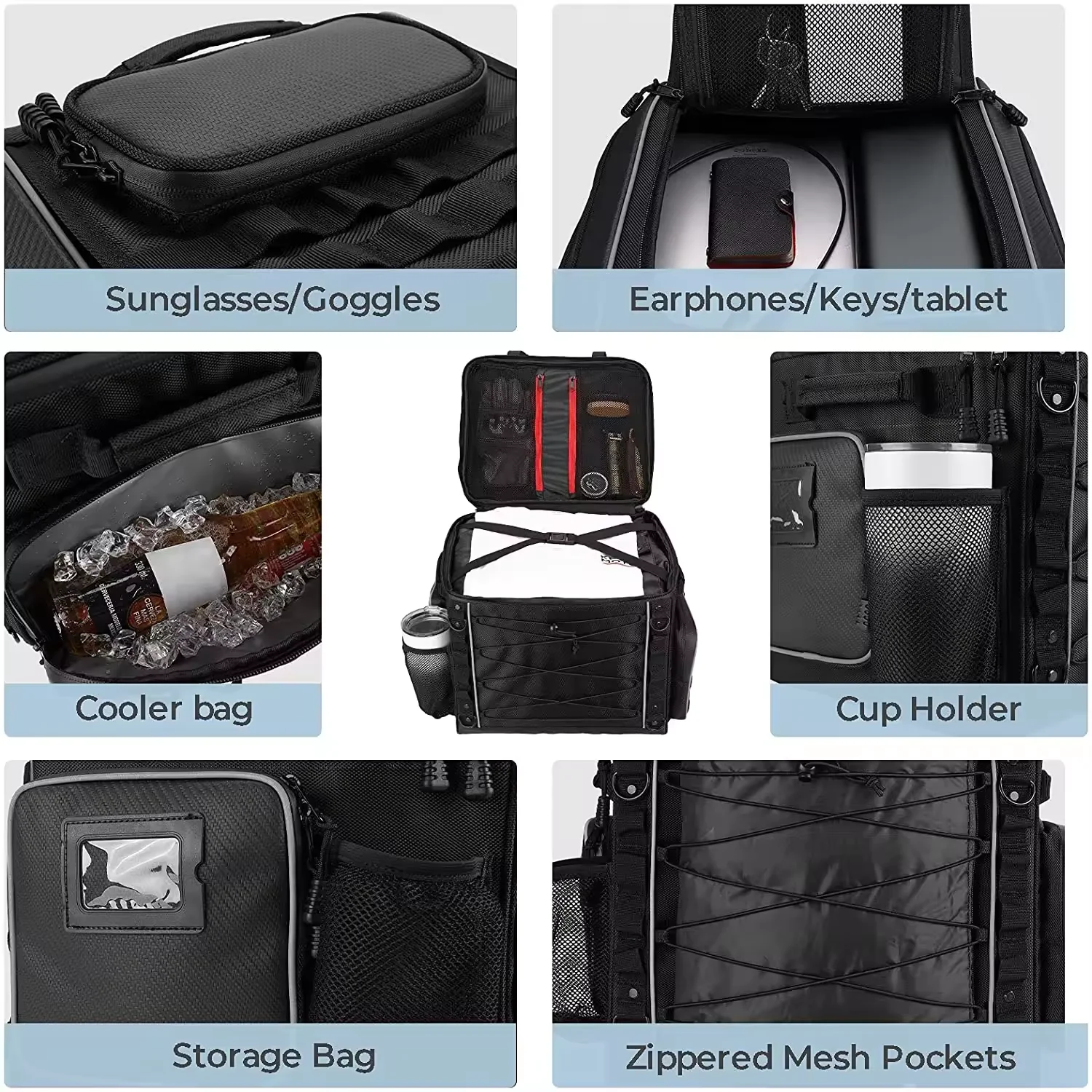 Custom Logo Travel Riding Motorcycle Tail Bags Storage Bag Waterproof Motorbike Tail Box Motorbike Helmet Storage Bag