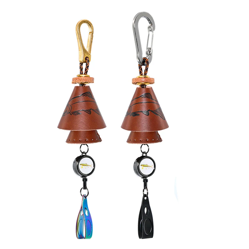 WEIHE Portable Bait Sequin Bag Sequins Container Bell Waterproof Faux Leather Handmade Fishing Bait Sequin Bag Bell