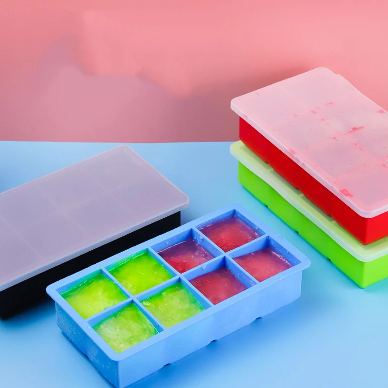 Supplier Trays Silicone Large Square Ice Cube Molds for Whiskey and Cocktails