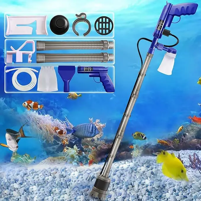 Fish tank water exchanger, automatic water pump, filtration and fecal suction device, household aquarium cleaning tool