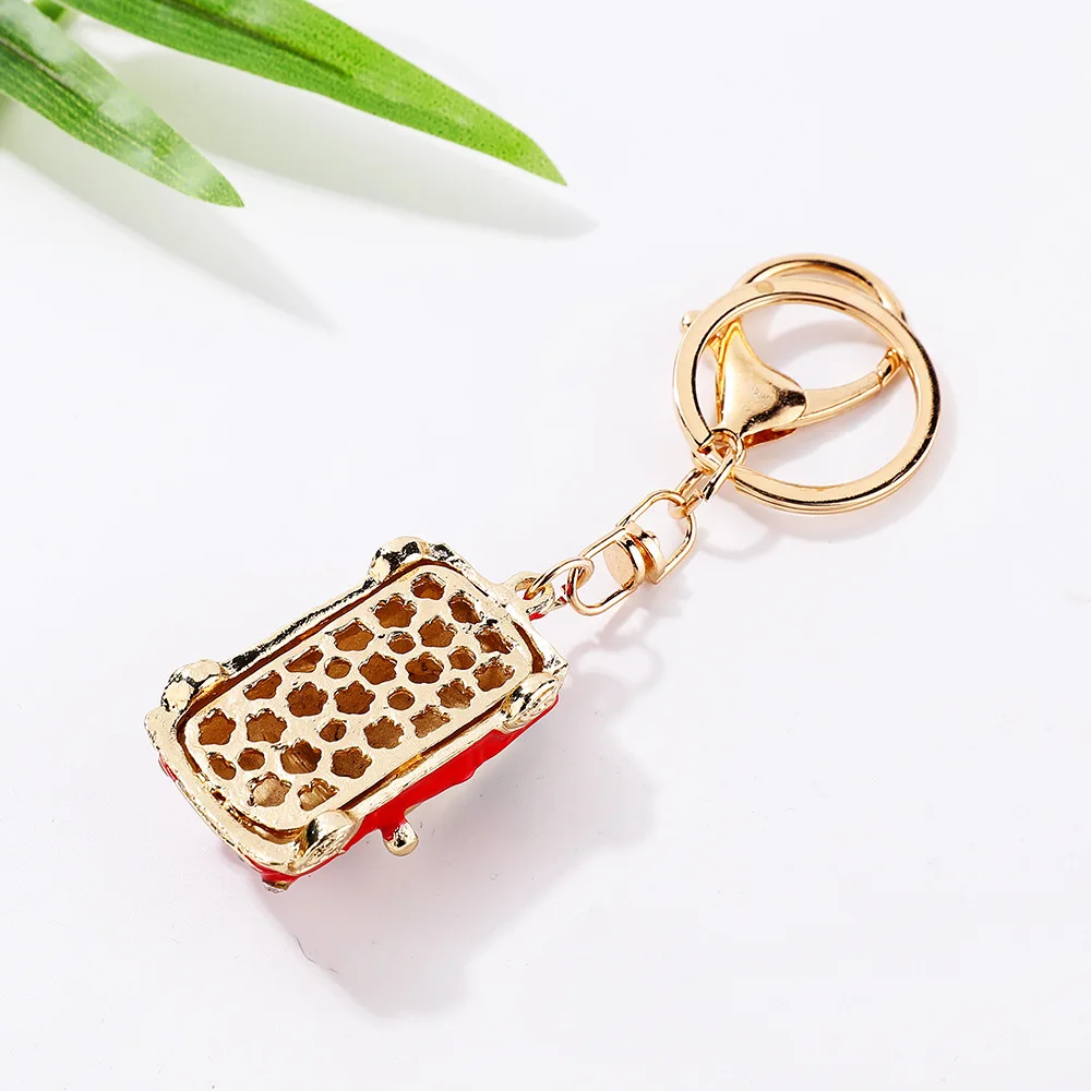 Wholesale Oil Drop Metal Car Pendant Key Rings Custom Multi Color Enamel Cars Shaped Keychain