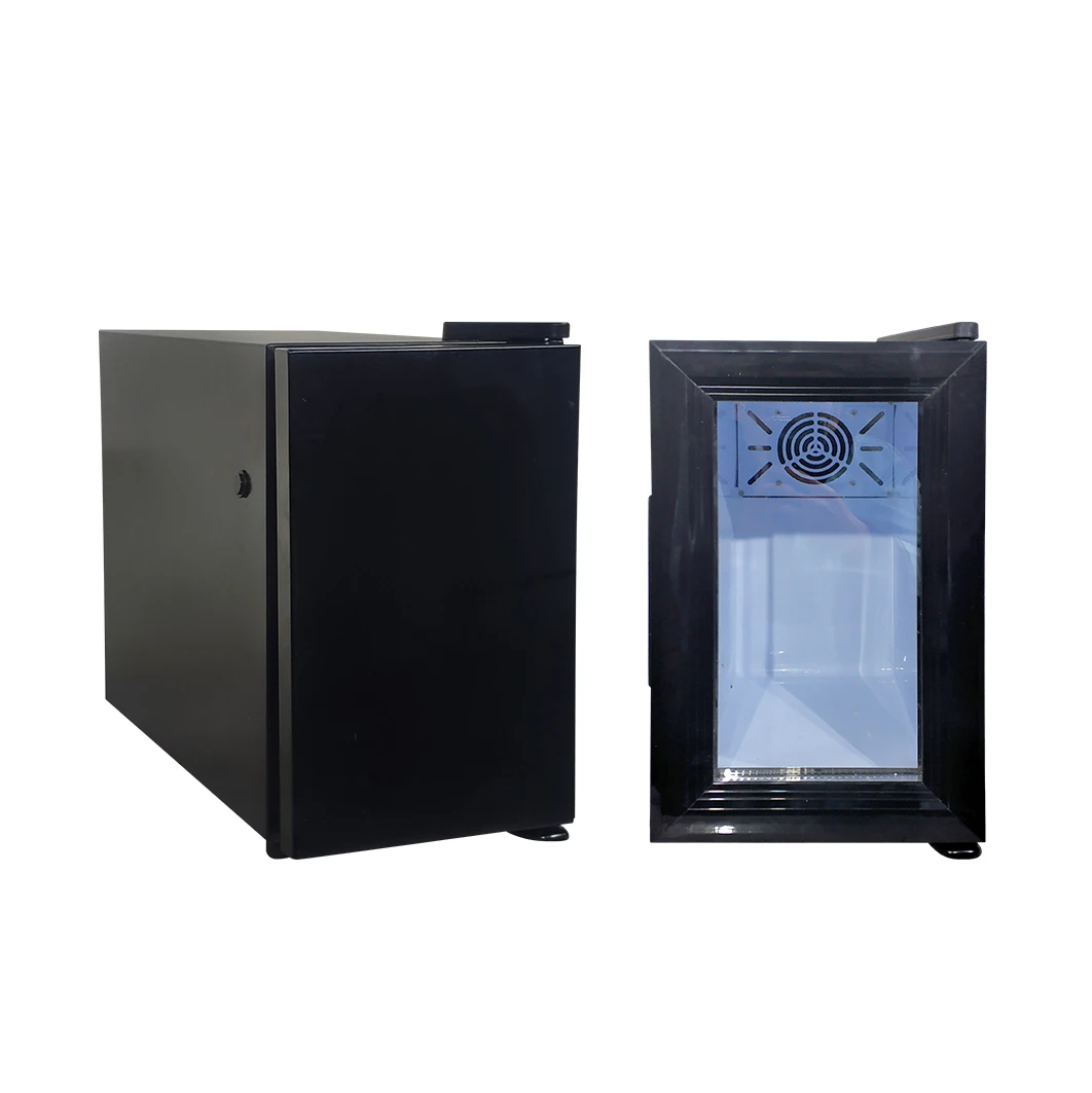 Meisda SC08A 8L Stainless Steel Mini Cooler Portable Electric Glass Door Salad Bar Fridge with Compressor