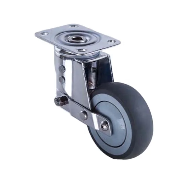 Spring Loaded shock absorbing 5Inch TPR Medical Caster Wheel