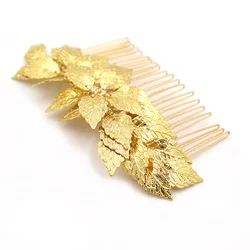 O831 Exquisite Wedding Bridal Hair Comb Copper Leaves Bridesmaid Handmade Headpiece Women Marriage Accessories