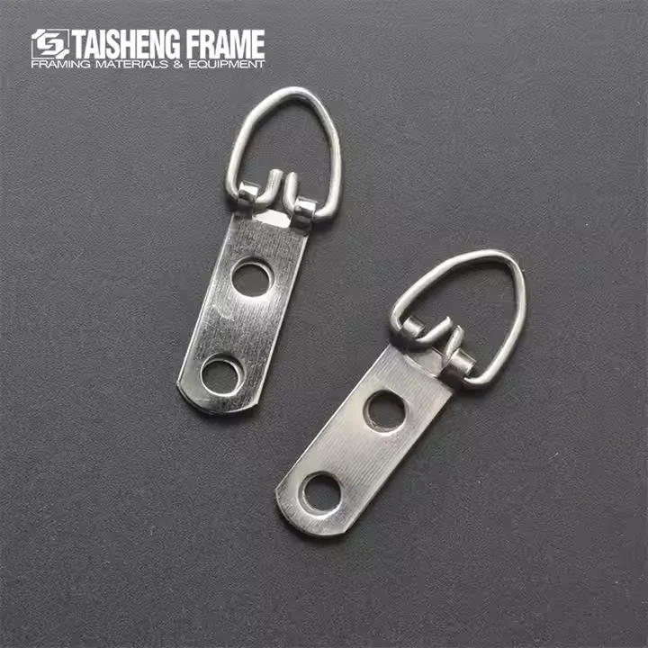 X0909 TS-K019 Silver D-ring frame hardware fitting accessories for photo frame 2 Holes Photo frame hooks