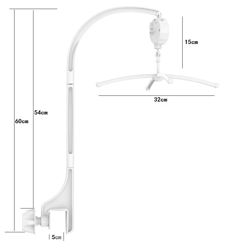 B&P Baby Crib Mobile Musical Box Set Plastic Baby Bell Bracket Fit Most Cribs Including Wind Up Music Box