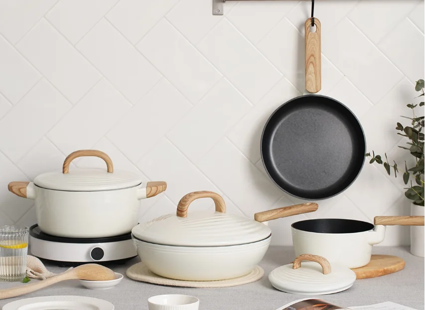 GROWTH RINGS SERIES die-casting aluminium cookware set non-stick