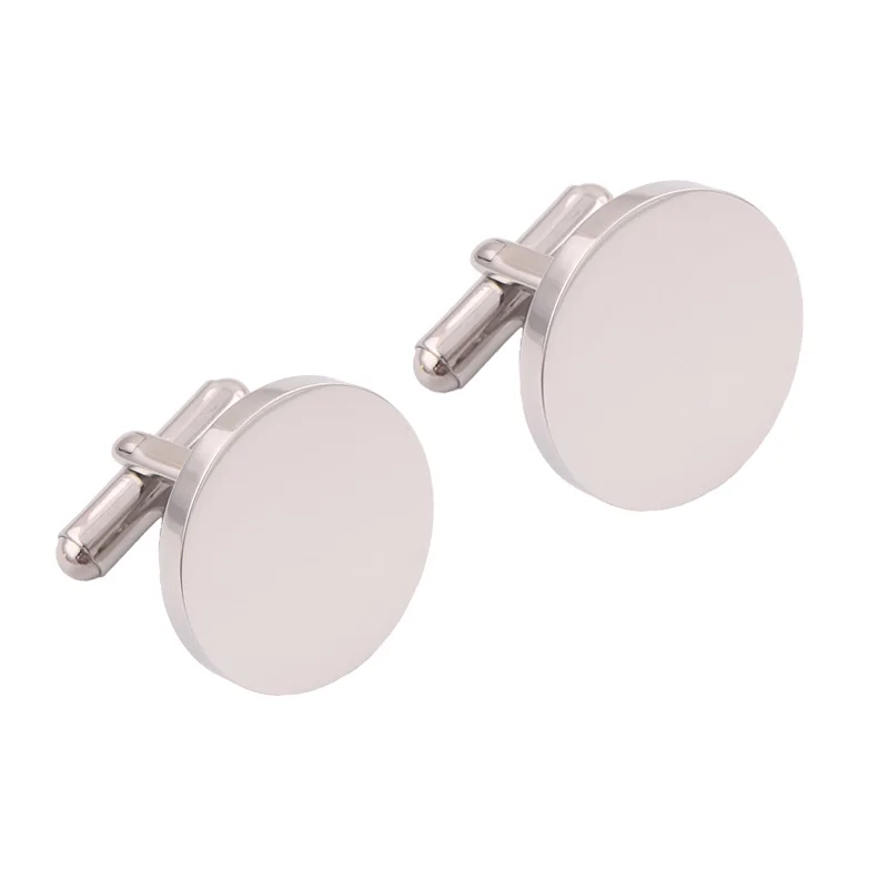 High Quality Stainless Steel Classic Mirror Polished Cufflinks Blanks Engravable Cufflinks for Men Wedding Business