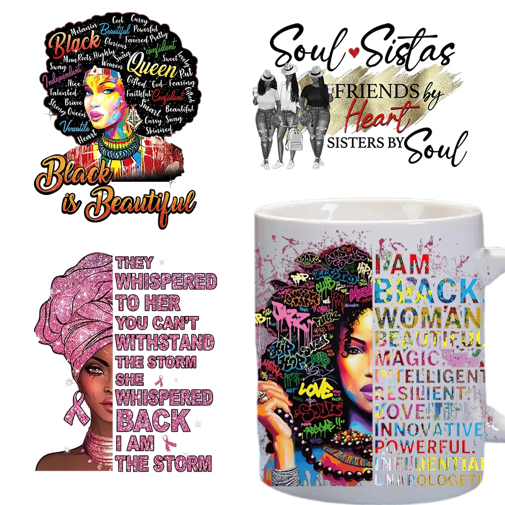 Custom UV Dtf Transfers 16oz hot sale Cup Wrap Transfers Factory UV Direct to Film Printing forblack history  fashion lady Mugs