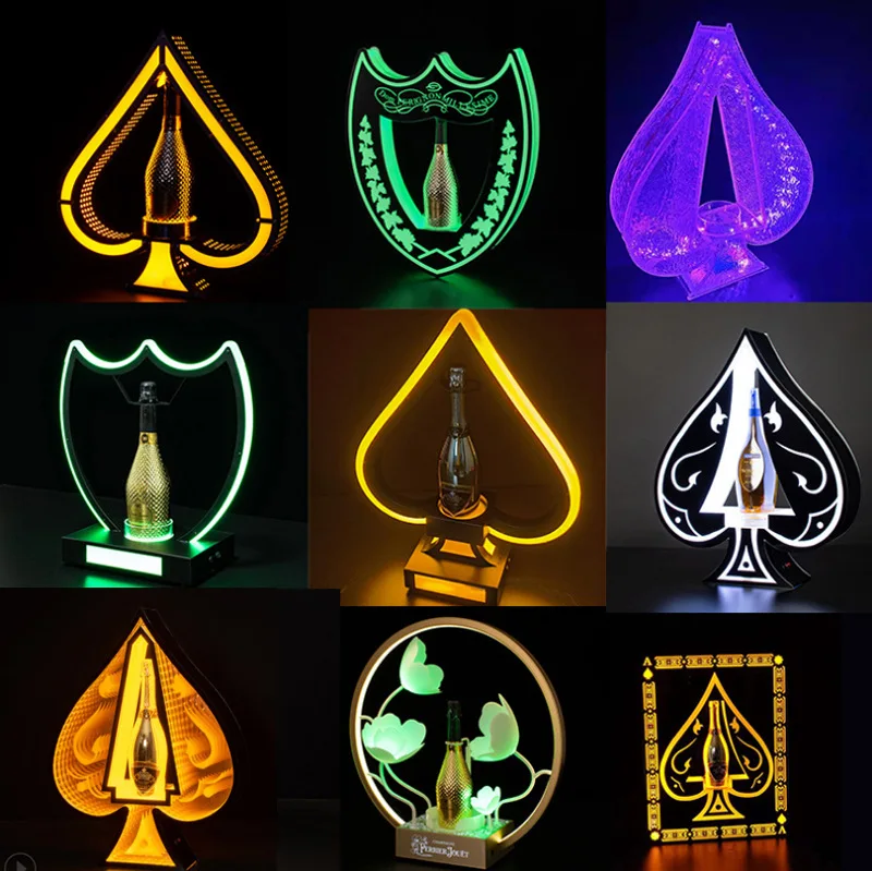 Ace of Spades Champagne VIP Bottle Service Presenter for Nightclub Lounge Bottle Glorifier Sign