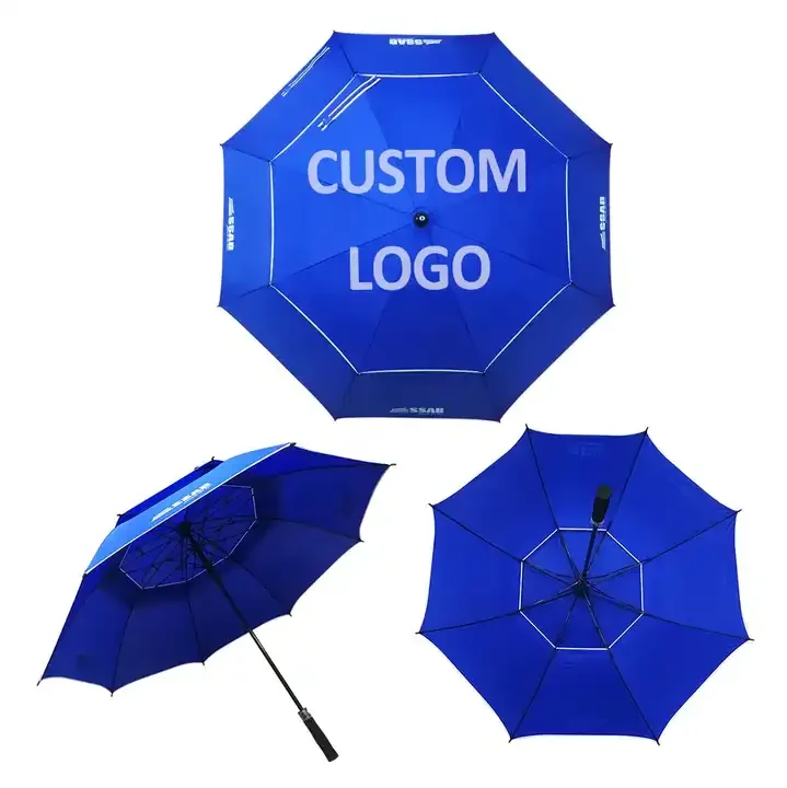 New inverse car Umbrella with logo prints Custom Double Layer Inside Out C Shape Handle design inverted Folding Reverse Umbrella