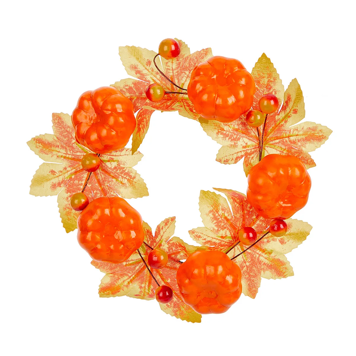 New Halloween candlestick Flower Christmas wreath Thanksgiving Fall harvest Maple Leaf black rose pumpkin candle wreath