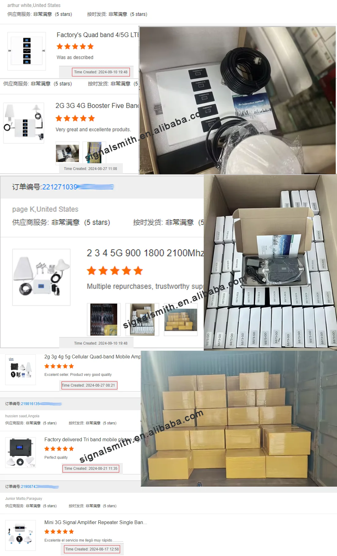 Factory Low Price 4-Band Phone Signal Booster Mobile Network Repeater  850 1900 1700 2600Mhz For North America And South America