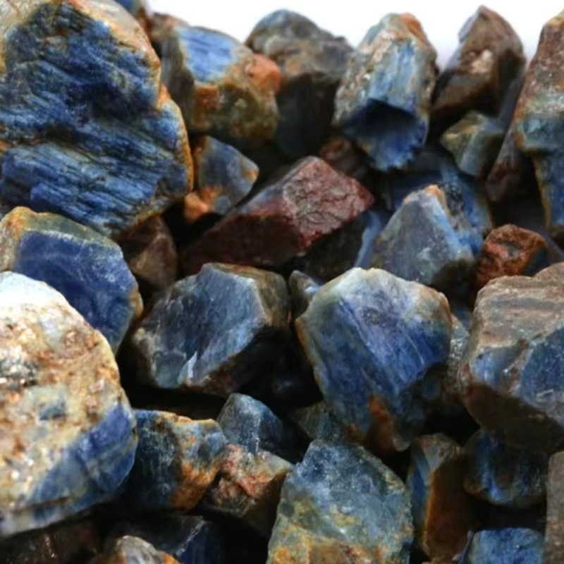 Wholesale Bulk Natural blue corundum sapphire raw material healing crystal stones