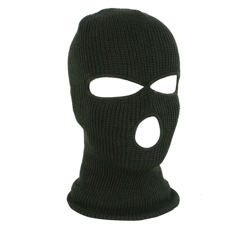 Wholesale Winter Knitted Colored 100% Acrylic Three 3 Holes Ski Mask