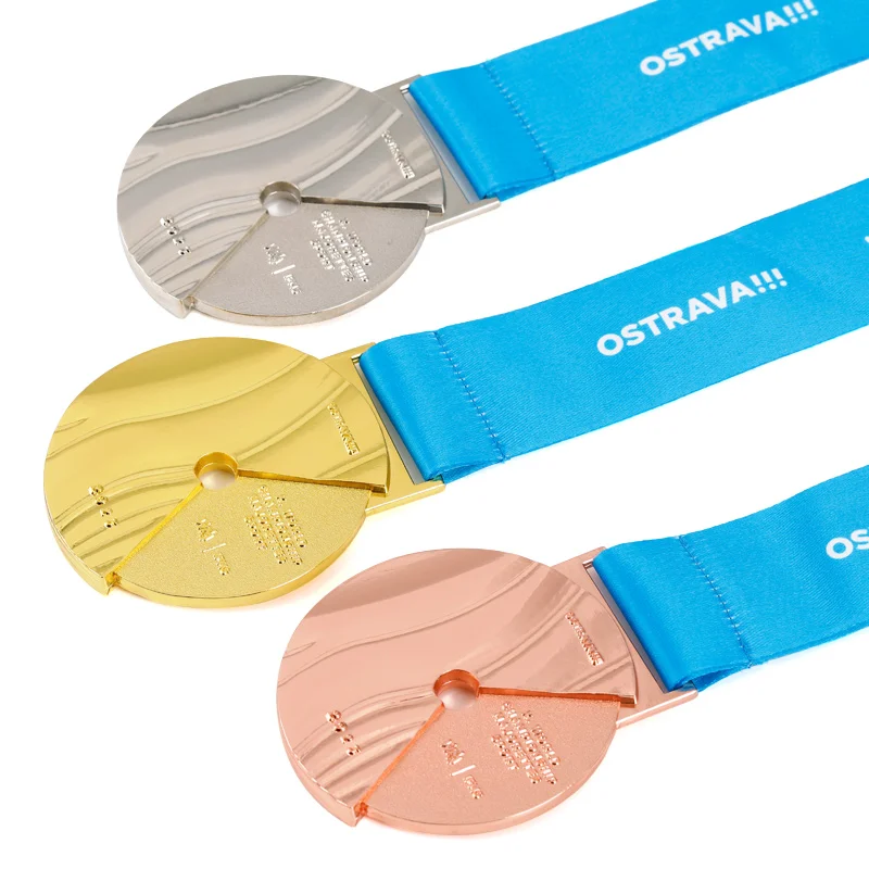 Factory Exclusive Design Customized Gold Silver Copper Metal Sport Marathon Medal With Ribbon Custom Medal