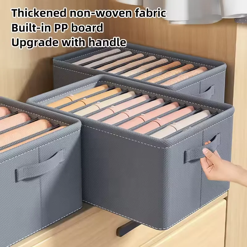 Newly Upgraded Large Size Clothes Organizer Non-woven Wardrobe Drawer Organizer Clothes Pants Jeans Storage Box