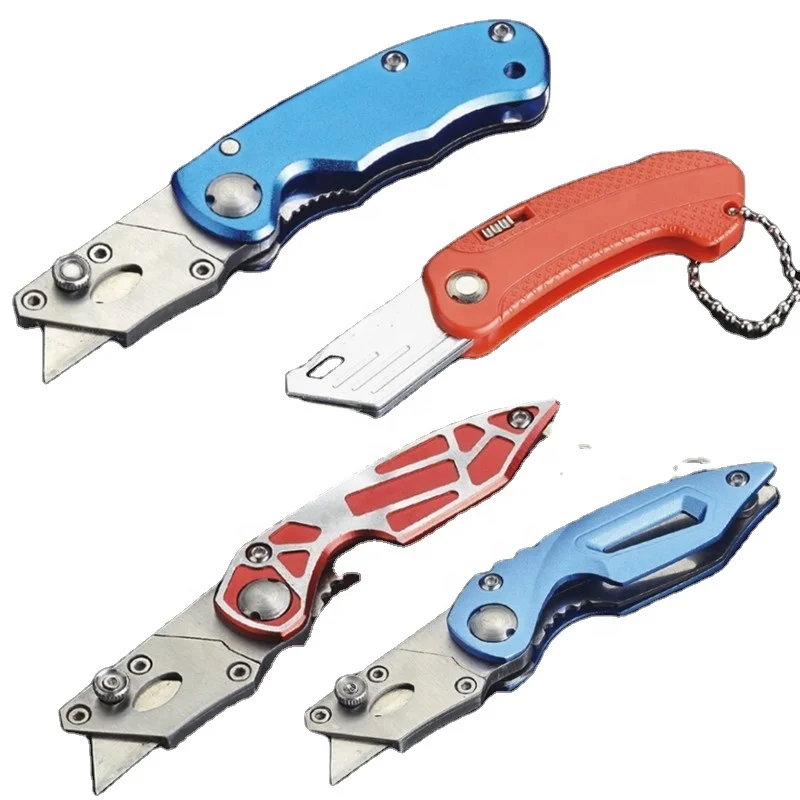 Best quality 500000 Sells Folding Utility Knife Promotion Gift Pocket Box Cutter  Knife foldable  Utility Knife