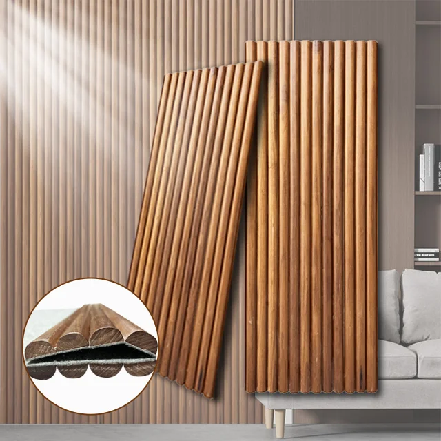 KASARO High Quality Interior Decor Natural Wood Veneer Slat Wall Panel Acoustic Panels For Hotel Apartments