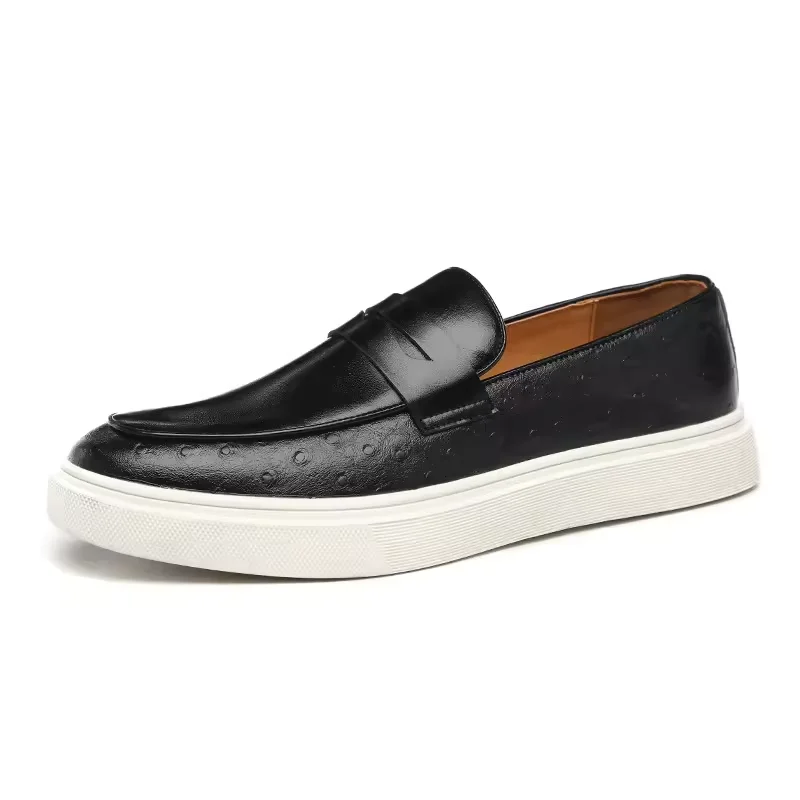 wholesale slip on Black brown flat casual shoes man new style 2024 walking shoes style dress men walking shoe oxford