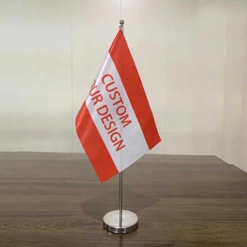 Indoor Flagpole Holder Factory Price Office Table Flag With Pole  Gold Silver Flagpole Indoor Flag Pole Metal Flagpole Base