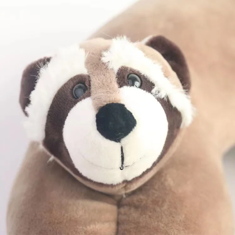 U-shaped travel pillow plush animal raccoon head neck pillow