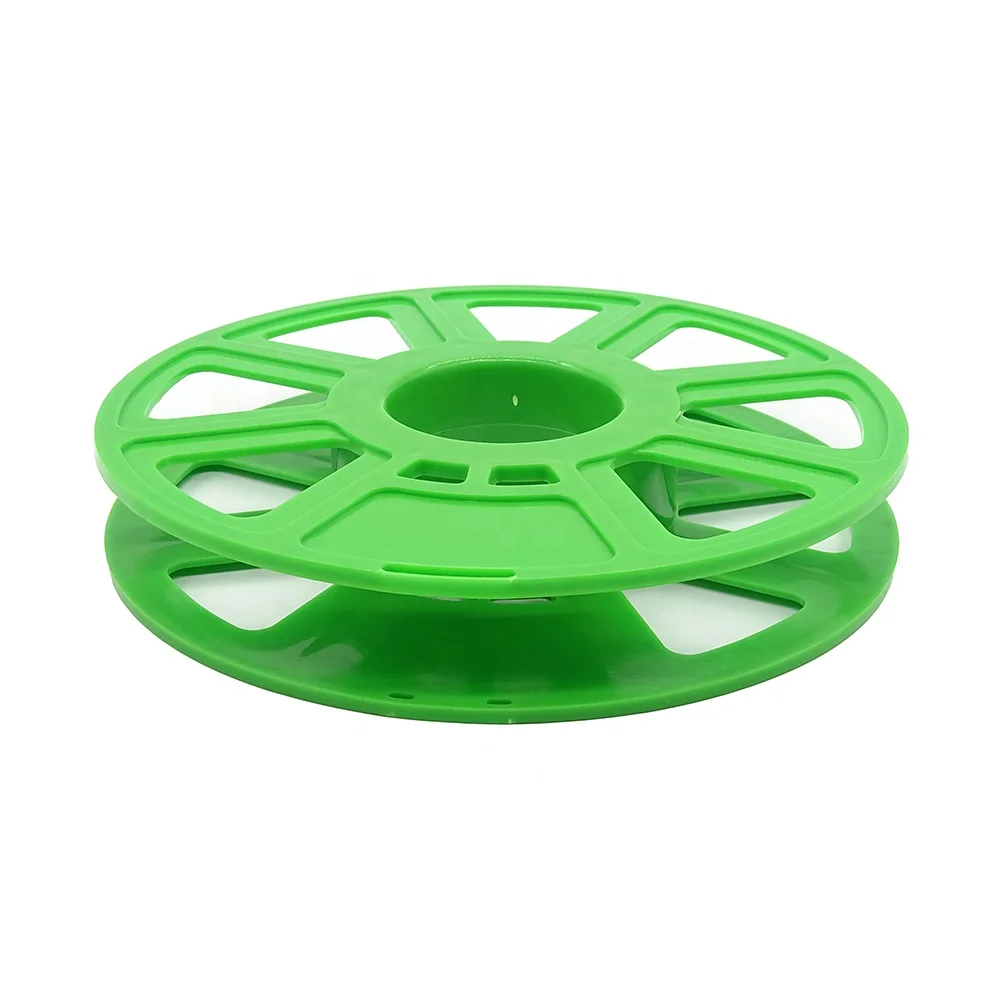 Custom Green/black/transparent/frosted plastic reel bobbin spool for 3d printer filament wire ribbon