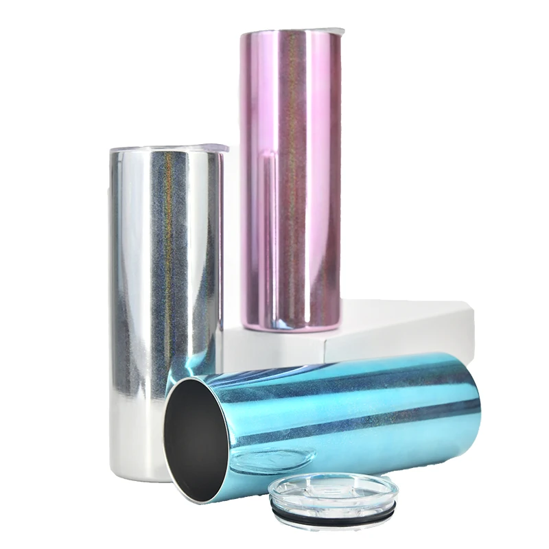 Wholesale Glitter Mixed Color 20oz 600ml Stainless Steel Insulated shimmer Glitter skinny sublimation tumbler For Drinking