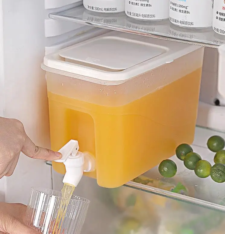 3.5L Refrigerator Ice water Beverage Dispenser Cold Water Kettle with Faucet Large Capacity Plastic Beverage Pot