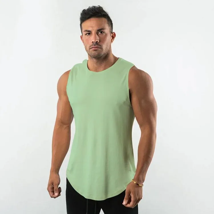 
Wholesale Promotional Custom Sleeveless T Shirt Tank Top Men Sleeveless t shirt men deep cut gym tank top Mens 