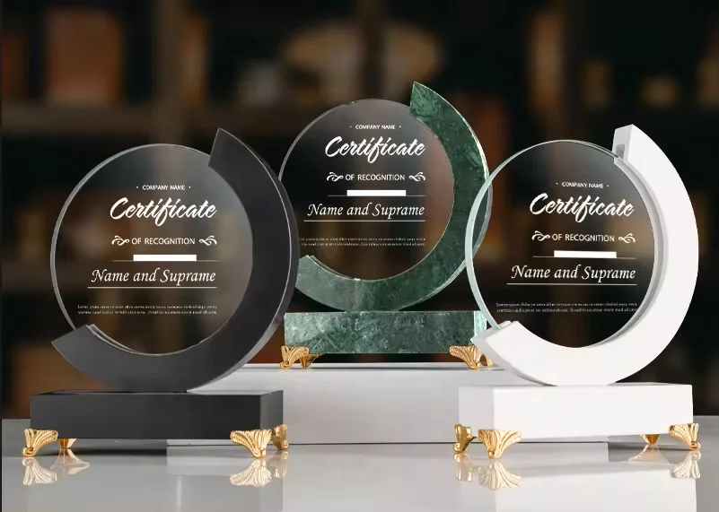 Factory wholesale customization league trophy Marble Trophy Bases Crystal Award