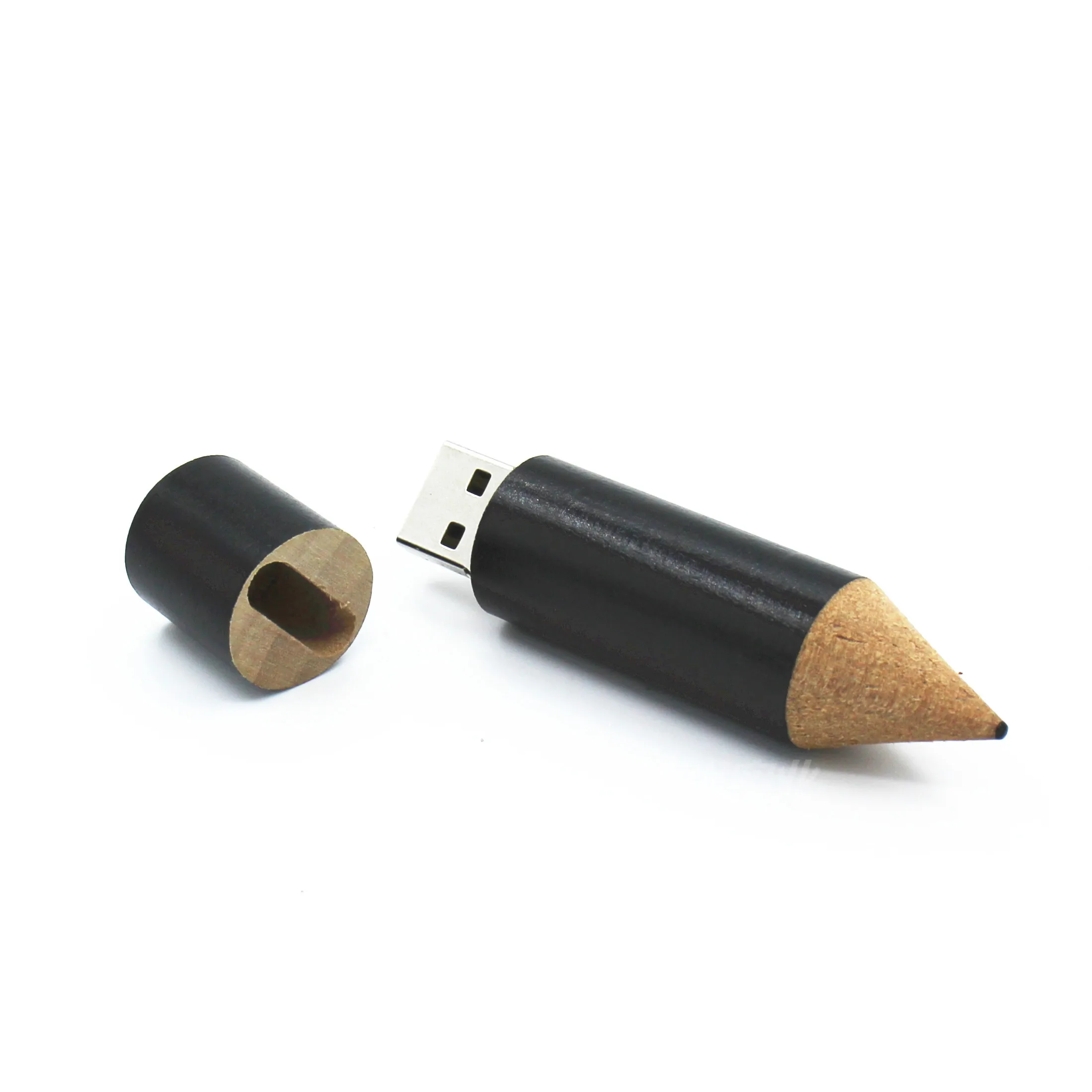 Best Premium Gift Pencil shape Wooden USB Flash Drive with Custom Logo Printing and Optional Capacity 8GB