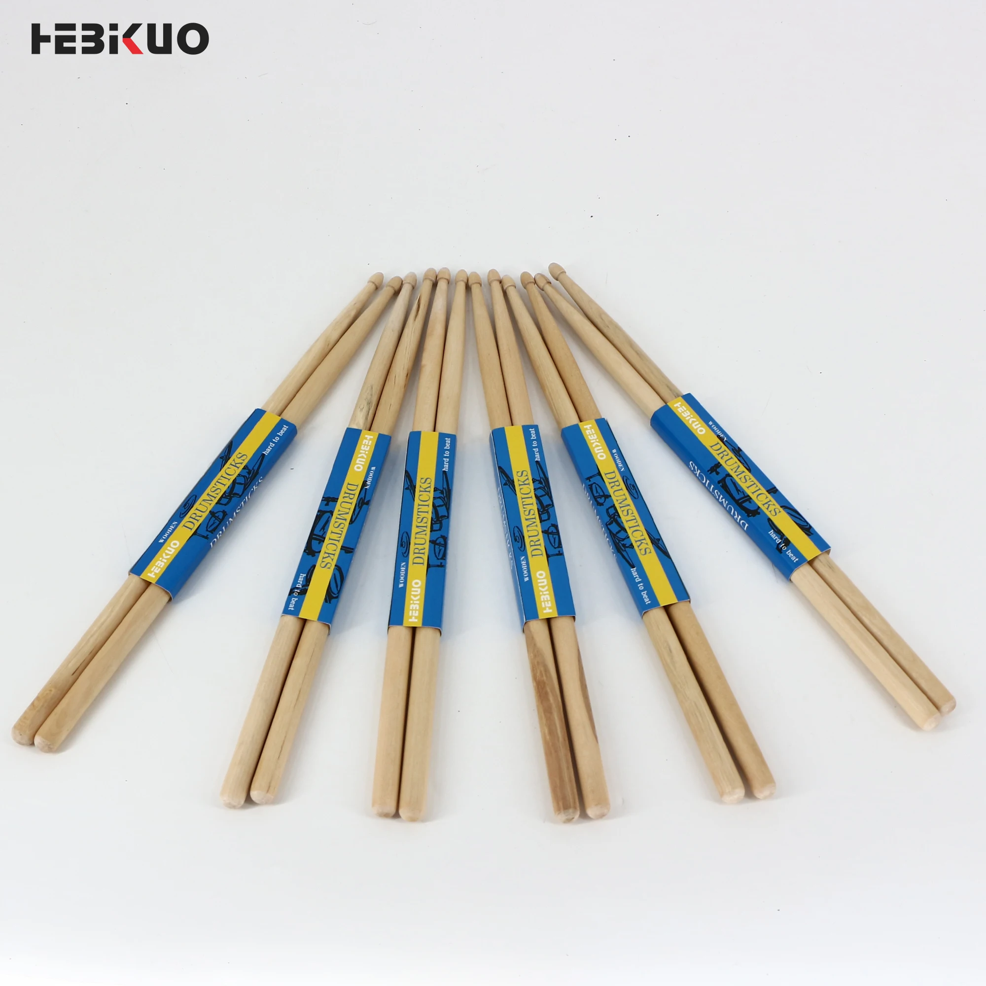 HEBIKUO GB101 Wholesale Custom bulk printed set snare Jazz Drum Stick 5a 7a for Practice and Professional