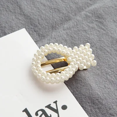 Newest Design Luxury Imitations Pearl Hair Clip Round Shape Square Shape heart Shape Star Pearl Hair pin for women