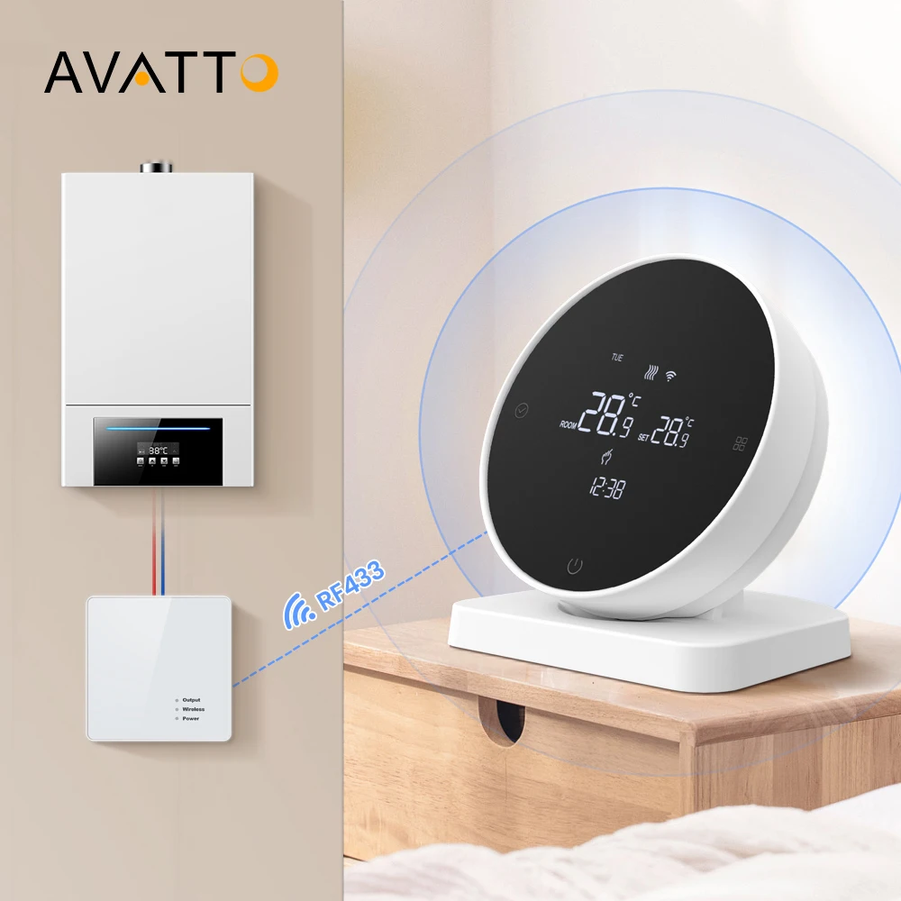Умный термостат AvattoTuya с Wi-Fi позволяет дистанционно управлять газовыми котлами и полом подогревом