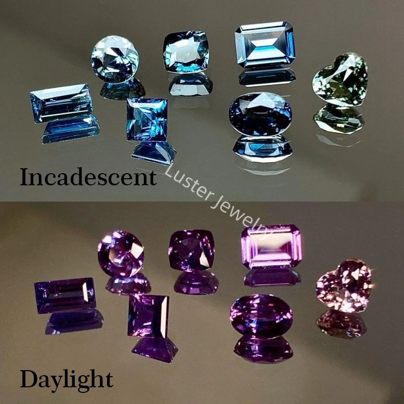 Luster  factory price color changing fancy stones alexandrite gemstone