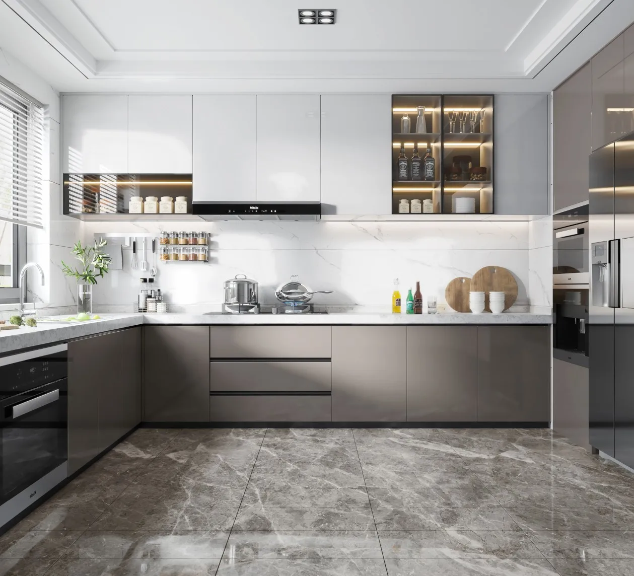 Minimalist Style Kitchen Cabinet for Storing and Organizing Cooking Utensils Perfect for Efficient Kitchen Operation